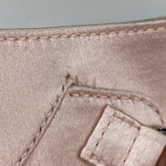 Christian Dior logo handbag ribbon laceup pink satin - Picture 4 of 6